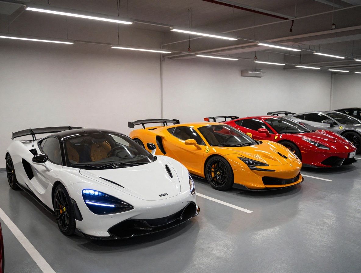 Черный суперкар Lamborghini Huracan на фоне горного серпантина в лучах закатного солнца